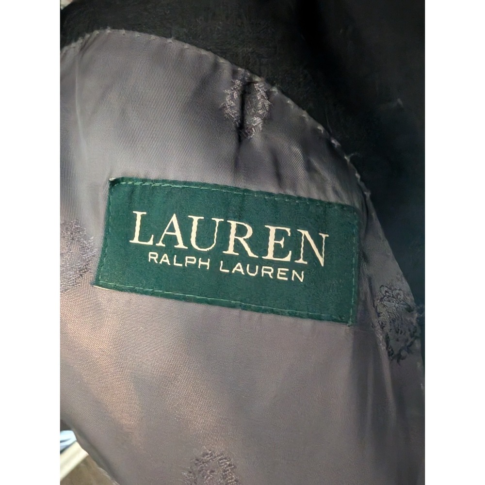 Lauren Ralph Lauren Suit Mens 46R Black Solid 2 Button Notch Lapel Single Vent - Picture 2 of 12